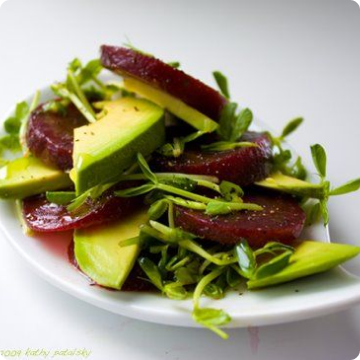 Avocado, Beet and Microgreens