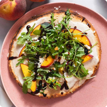 Peach Pizza with Goat Cheese